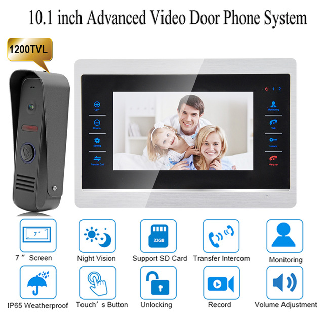 8" Video Door Phone Doorbell Intercom System IR Camera